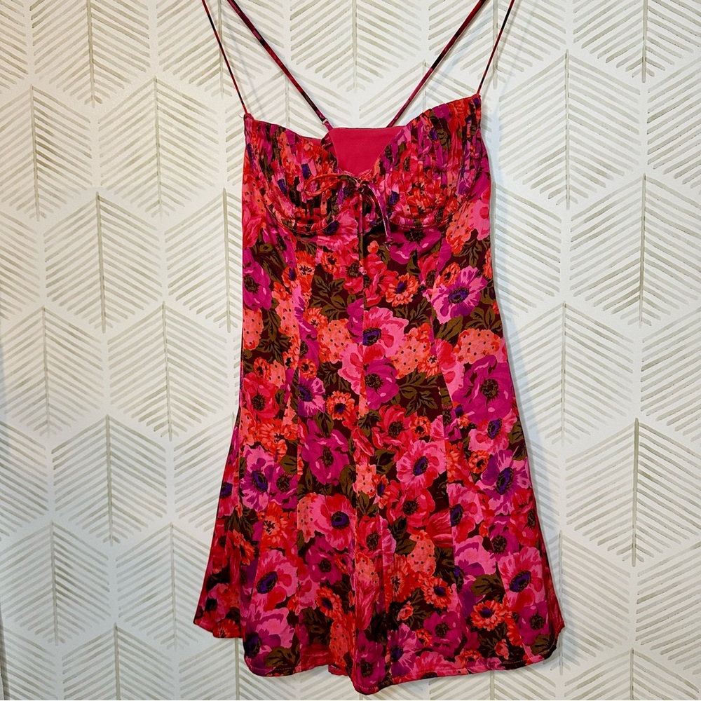 🔆 For Love And Lemons Pink Wendy Mini Dress - Picture 3 of 8